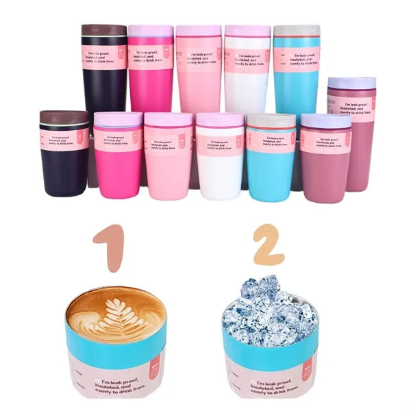 12OZ Portable Colorful Sliced Insulated Coffee Cup