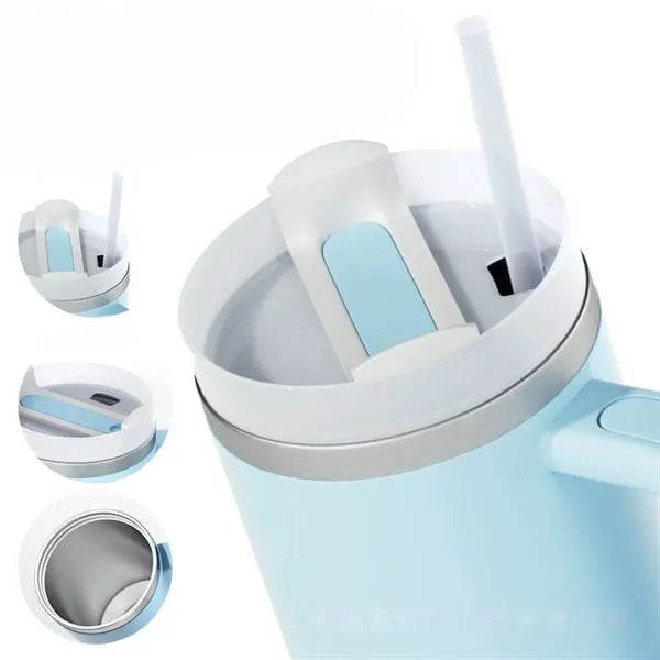 40OZ Vacuum Insulated Travel Iced Cup With Lid And Straw