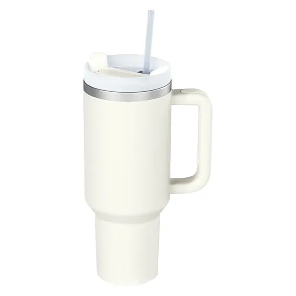 40OZ Vacuum Insulated Travel Iced Cup With Lid And Straw