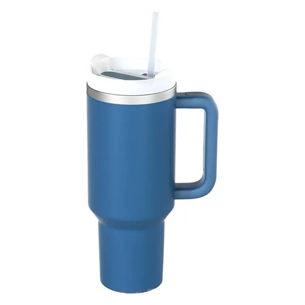 40OZ Vacuum Insulated Travel Iced Cup With Lid And Straw