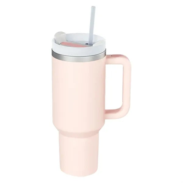 40OZ Vacuum Insulated Travel Iced Cup With Lid And Straw