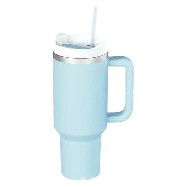 40OZ Vacuum Insulated Travel Iced Cup With Lid And Straw