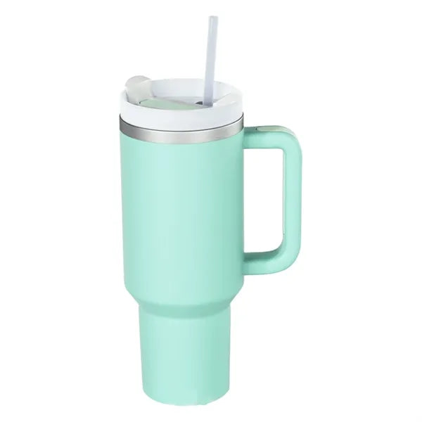 40OZ Vacuum Insulated Travel Iced Cup With Lid And Straw