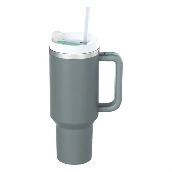 40OZ Vacuum Insulated Travel Iced Cup With Lid And Straw