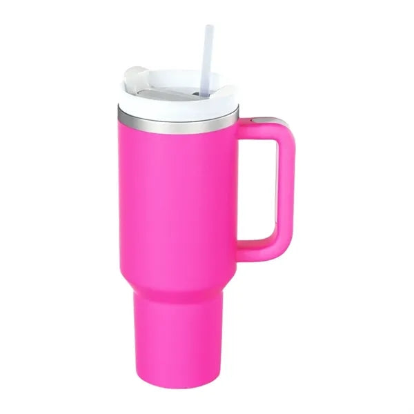 40OZ Vacuum Insulated Travel Iced Cup With Lid And Straw
