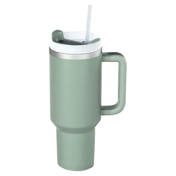 40OZ Vacuum Insulated Travel Iced Cup With Lid And Straw