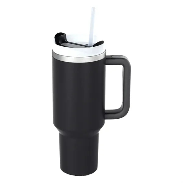 40OZ Vacuum Insulated Travel Iced Cup With Lid And Straw