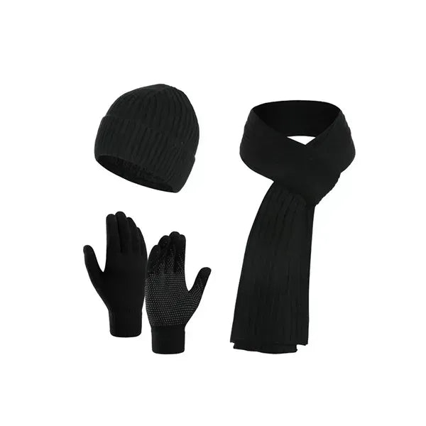 Winter Knitted Beanie Hat Scarf Glove Set