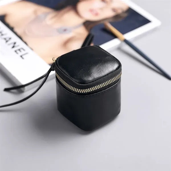 PU Leather Lightweight Zippered Keychain Mini Coin Purse