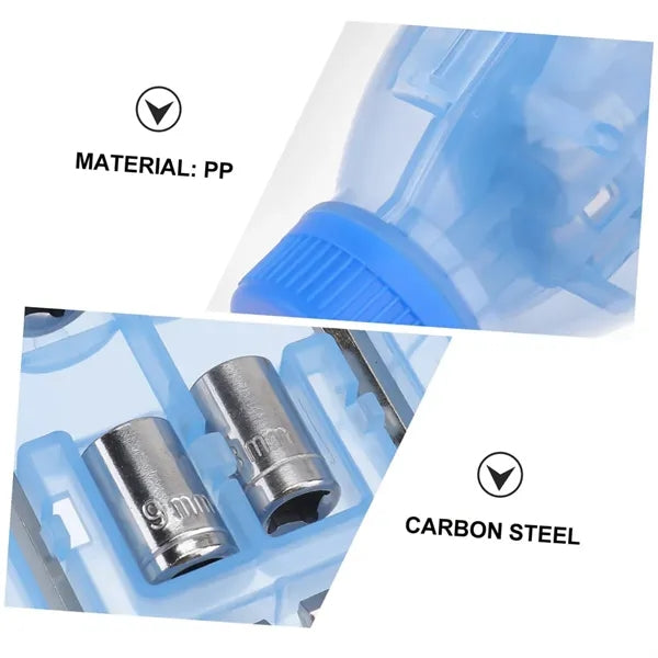 14-Piece Bottle-Shaped Transparent Compact Portable Tool Kit