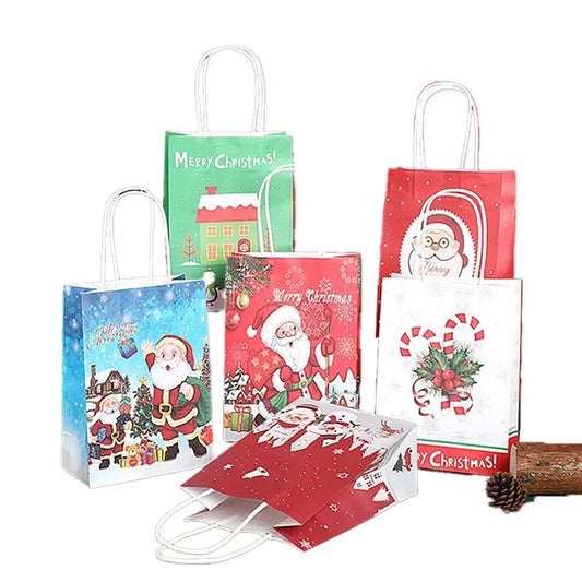 Christmas-Themed Cartoon Kraft Paper Bag
