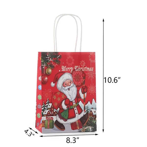 Christmas-Themed Cartoon Kraft Paper Bag