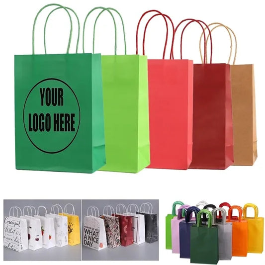 Colored Holiday Gift Kraft Paper Carry Bag