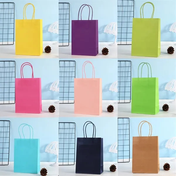 Colored Holiday Gift Kraft Paper Carry Bag