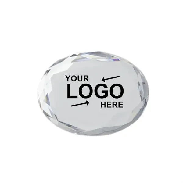 Oval Crystal Paperweight