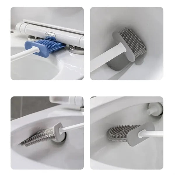 Non-Slip Wall Mount Toilet Brush Set with Ventilated Holder