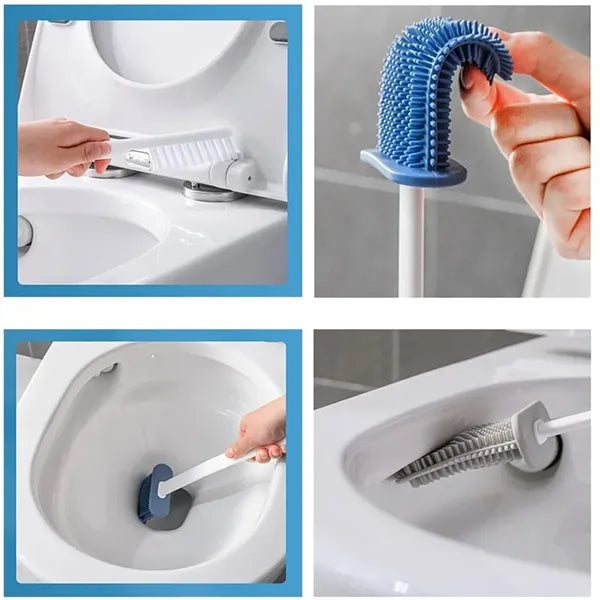 Non-Slip Wall Mount Toilet Brush Set with Ventilated Holder