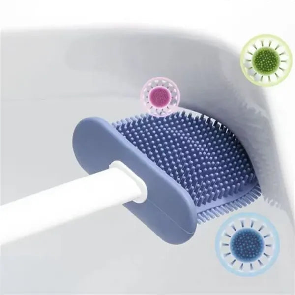 Non-Slip Wall Mount Toilet Brush Set with Ventilated Holder