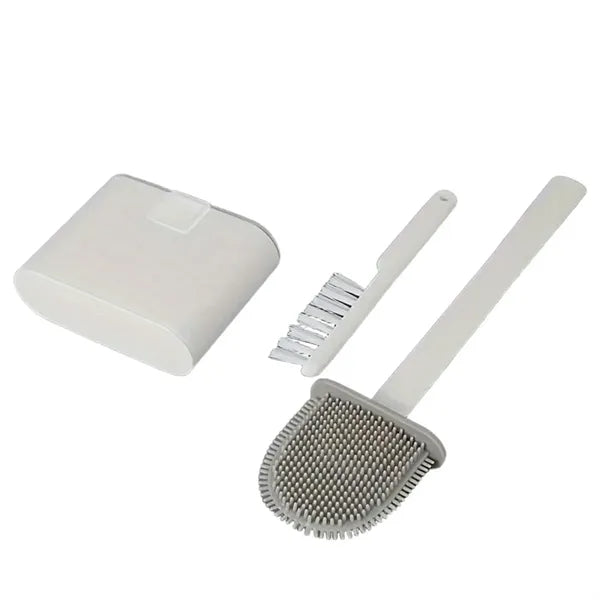 Non-Slip Wall Mount Toilet Brush Set with Ventilated Holder