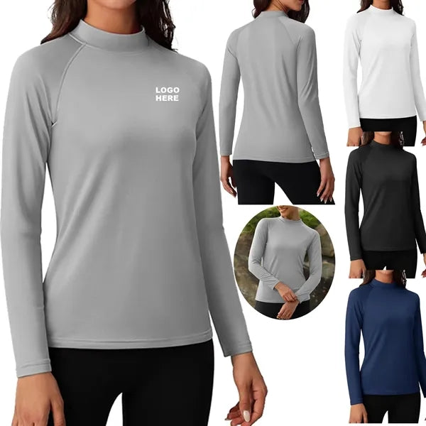 Women's Fleece-Lined Performance Mock Neck Shirt