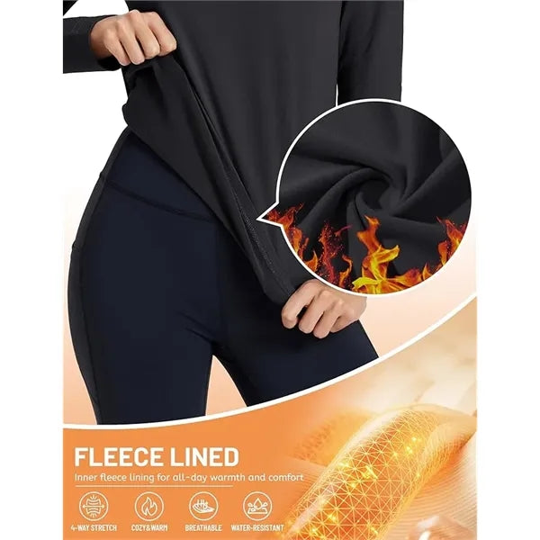 Women's Fleece-Lined Performance Mock Neck Shirt