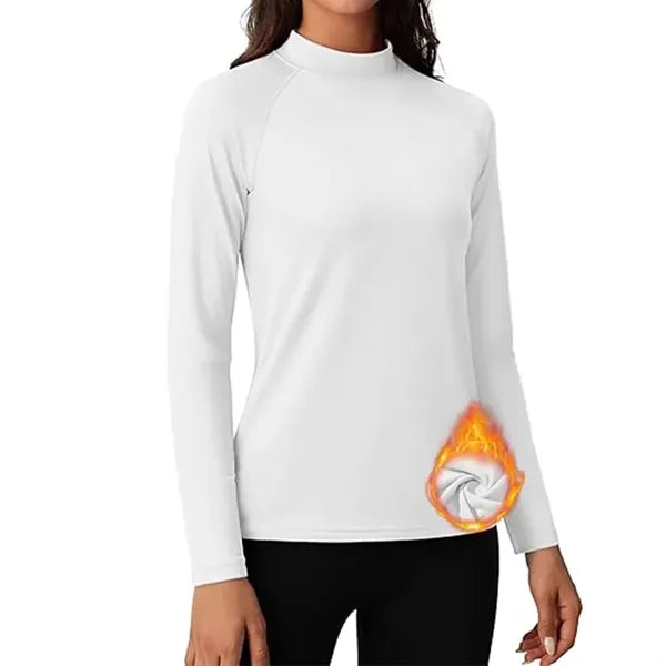 Women's Fleece-Lined Performance Mock Neck Shirt