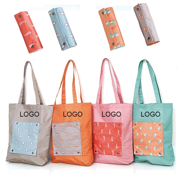 Folding Grocery Bag with front pocket