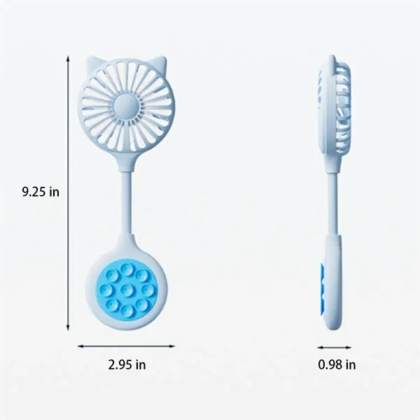 3-Speed Suction Rechargeable Adjustable Angle Handheld Fan