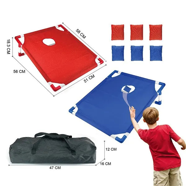 Outdoor Bean Bag Toss Game Set with Foldable Board