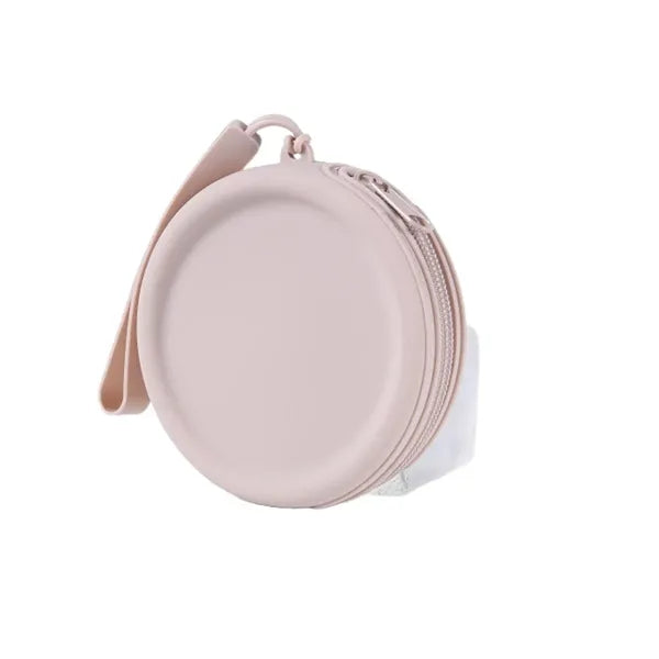 Waterproof Round Silicone Zippered Coin Purse with Lanyard