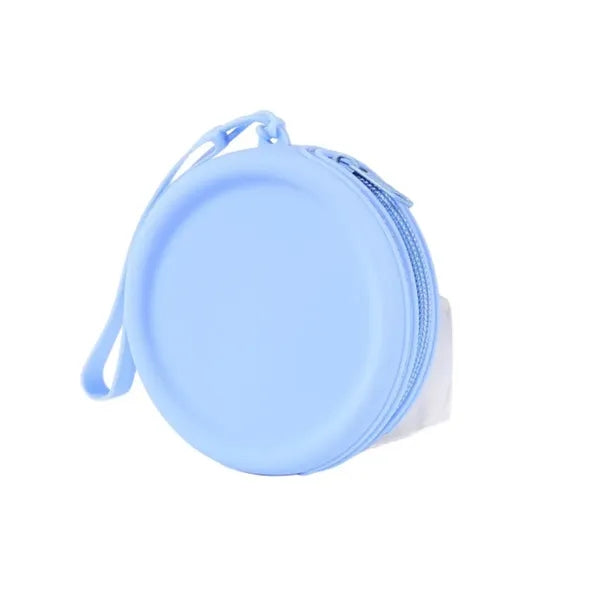 Waterproof Round Silicone Zippered Coin Purse with Lanyard