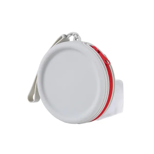 Waterproof Round Silicone Zippered Coin Purse with Lanyard