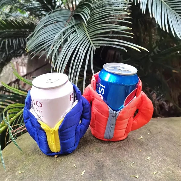 Puffy Jacket Can Koozie Insulated 12oz Beer Cooler