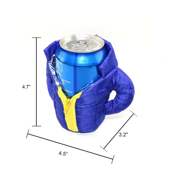 Puffy Jacket Can Koozie Insulated 12oz Beer Cooler