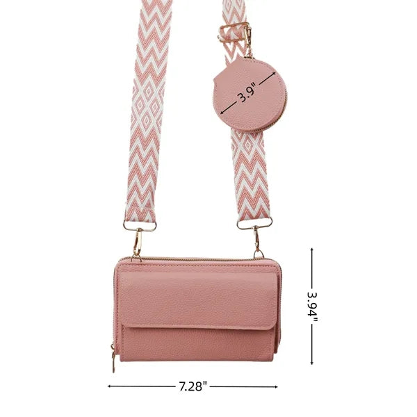 Pu Wallet Crossbody Bag With Mini Pouch Free Shipping