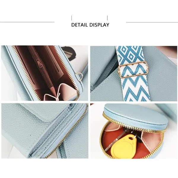 Pu Wallet Crossbody Bag With Mini Pouch Free Shipping