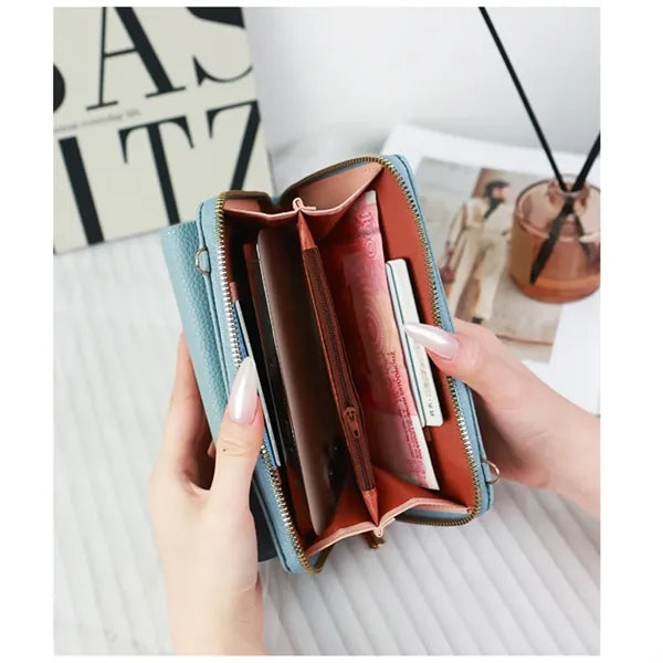 Pu Wallet Crossbody Bag With Mini Pouch Free Shipping