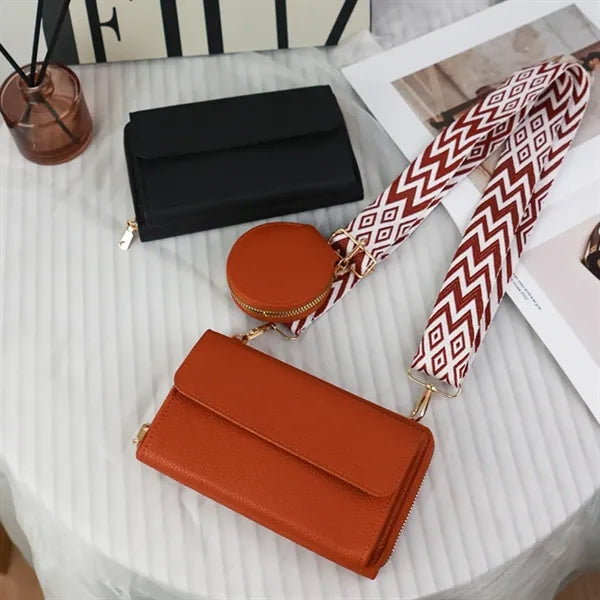 Pu Wallet Crossbody Bag With Mini Pouch Free Shipping