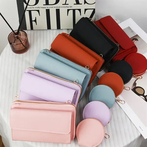 Pu Wallet Crossbody Bag With Mini Pouch Free Shipping