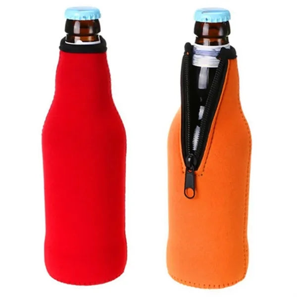 Thicken Fall-resistant Zippered Neoprene Beer Bottle Sleeve