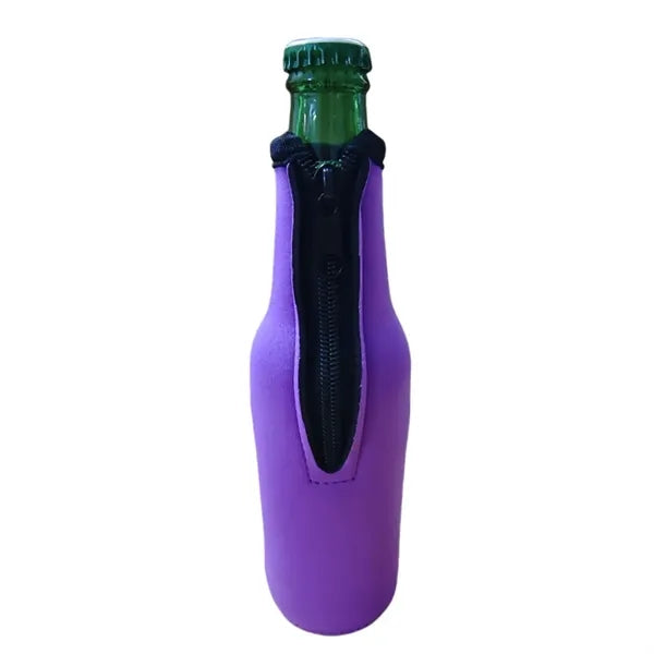 Thicken Fall-resistant Zippered Neoprene Beer Bottle Sleeve