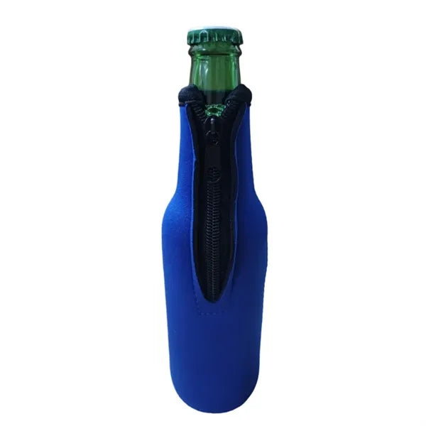 Thicken Fall-resistant Zippered Neoprene Beer Bottle Sleeve