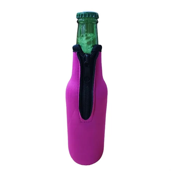 Thicken Fall-resistant Zippered Neoprene Beer Bottle Sleeve
