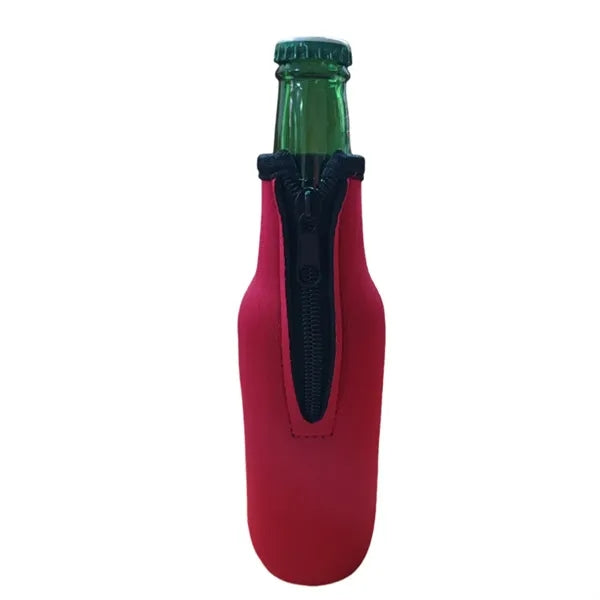 Thicken Fall-resistant Zippered Neoprene Beer Bottle Sleeve