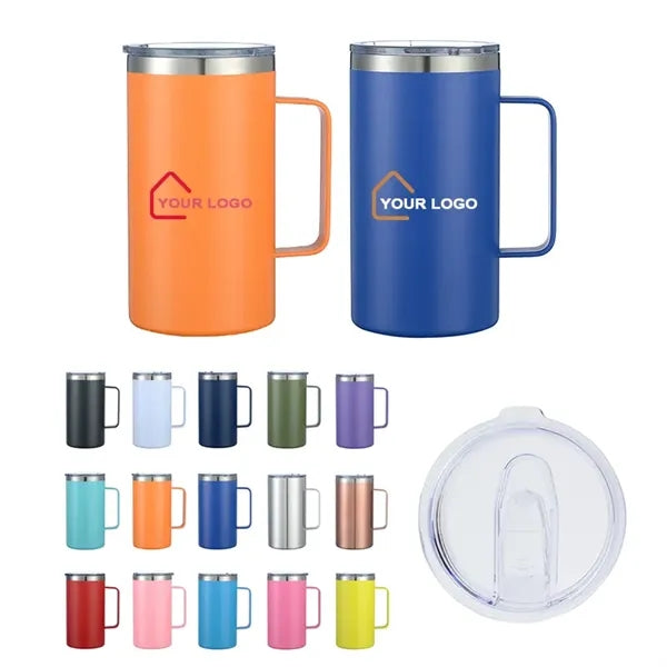 24oz 304 Stainless Steel Mug with Handle and Lid