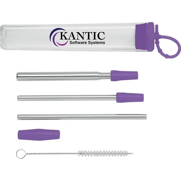 Cosmopolitan 7-Piece, 2-Straw Stainless Steel Set