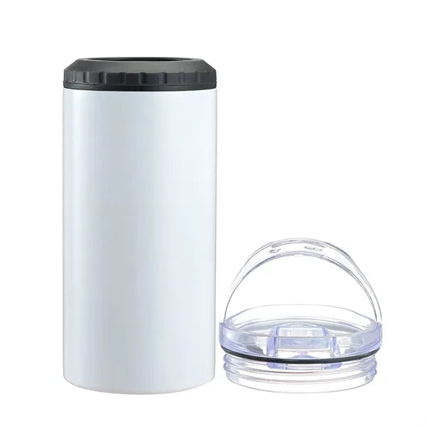 16oz Insulated Stainless Steel Slim Can Cooler with 2 lids