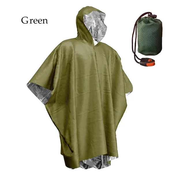Emergency Poncho And Mylar Blanket Liner