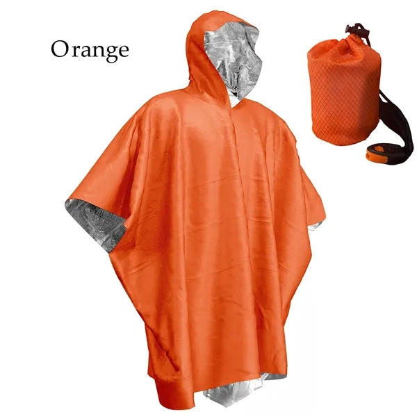 Emergency Poncho And Mylar Blanket Liner