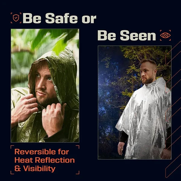 Emergency Poncho And Mylar Blanket Liner